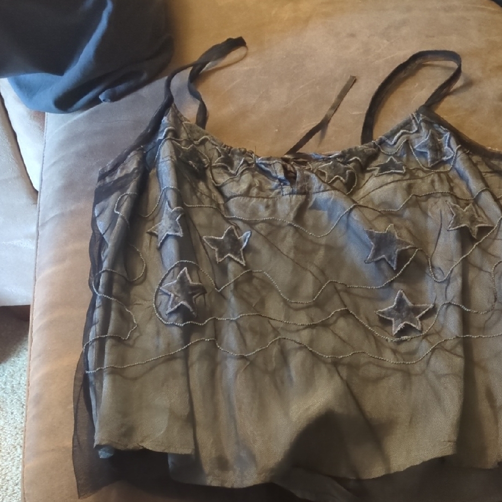 Free People Tan Camisole with Ruffled Asymmetrical Design